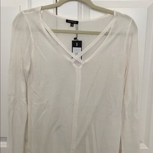 NEW Dynamite Sweater White w/ Strap Detail Small